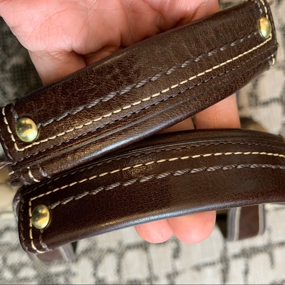 EUC Coach Classic Canvas + Leather Satchel Handbag - Picture 5 of 10